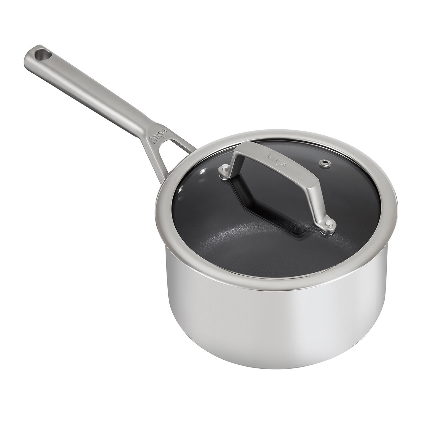 Ninja ZEROSTICK Stainless Steel 18cm Saucepan with Lid - C60218UK 